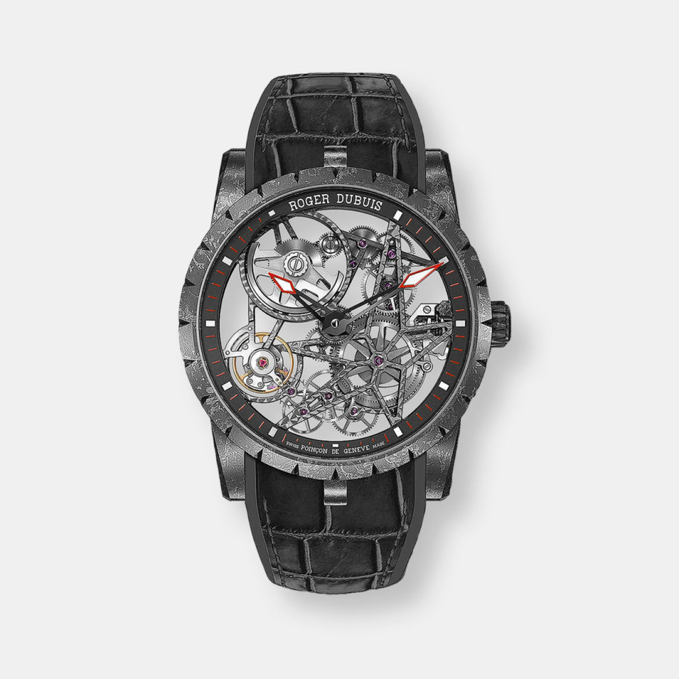 Montre excalibur carbone squelette automatique