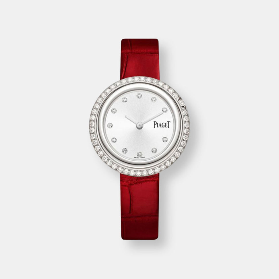 Montre possession or blanc et cuir