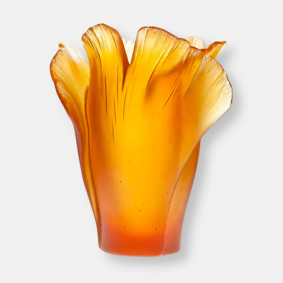 Vase moyen modele ambre ginkgoedition numérotée
