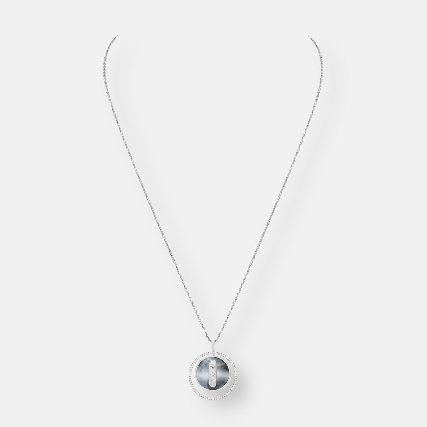 Pendentif lucky move nacre grise