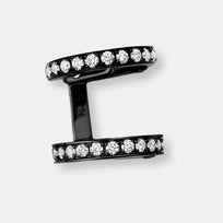 Boucles d'oreilles berbere 2 rangs en or noir et diamants