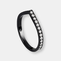 Bague antifer en or noir pavée de diamants