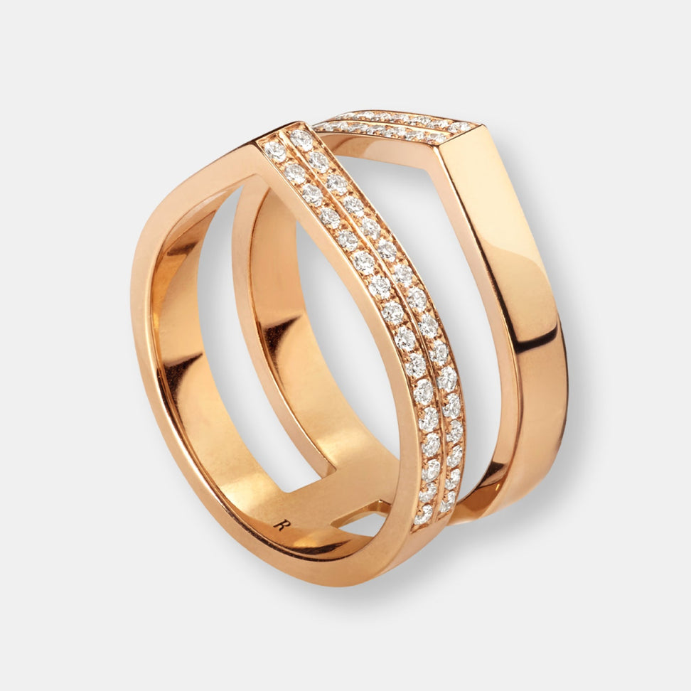 Bague antifer 2 rangs en or rose