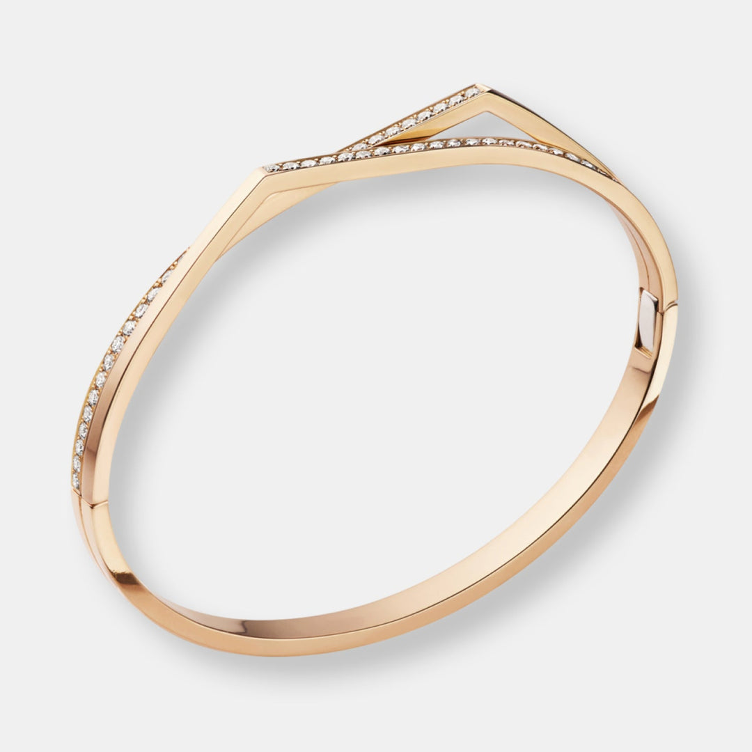 Bracelet antifer en or rose pavé de diamants