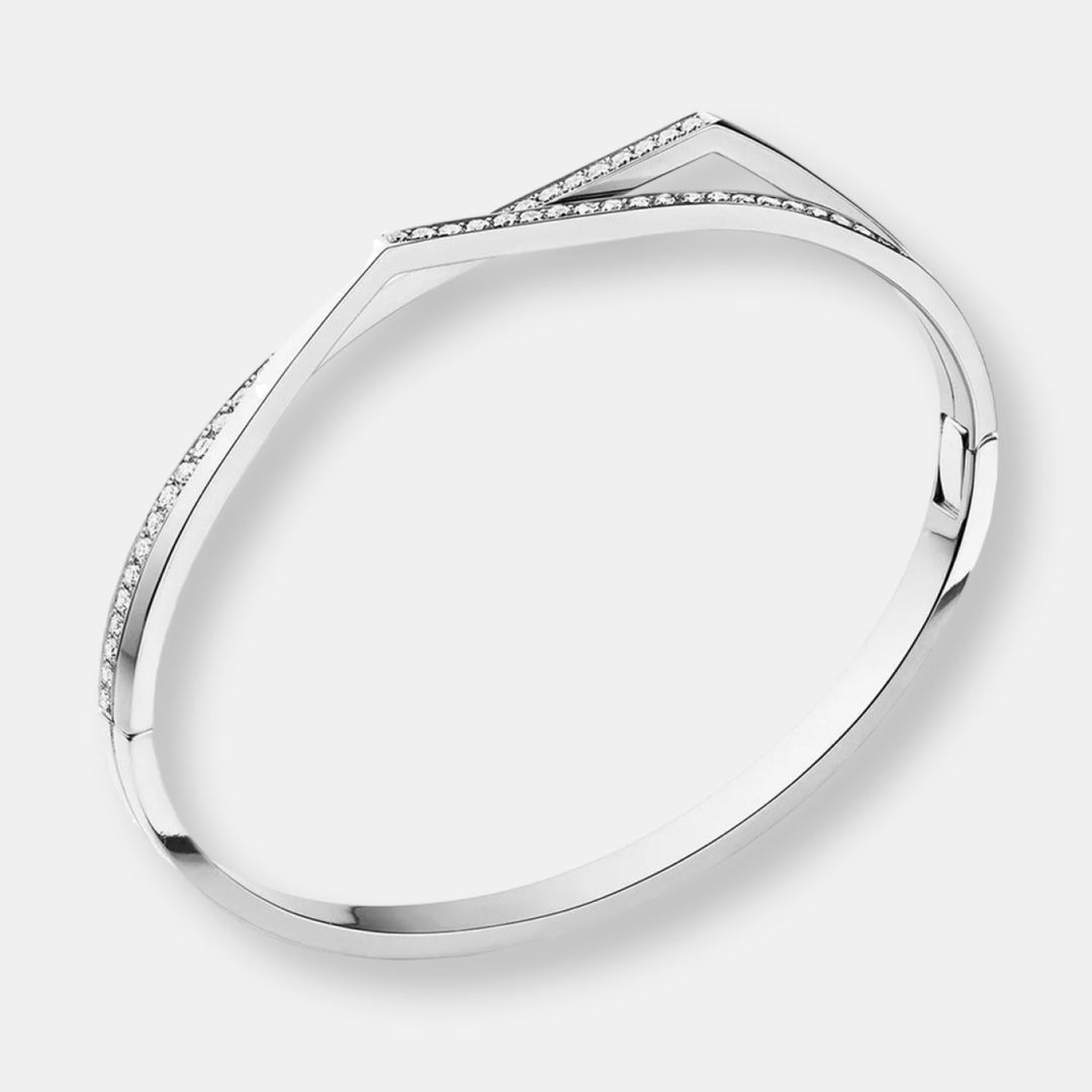 Bracelet antifer en or blanc pavé de diamants