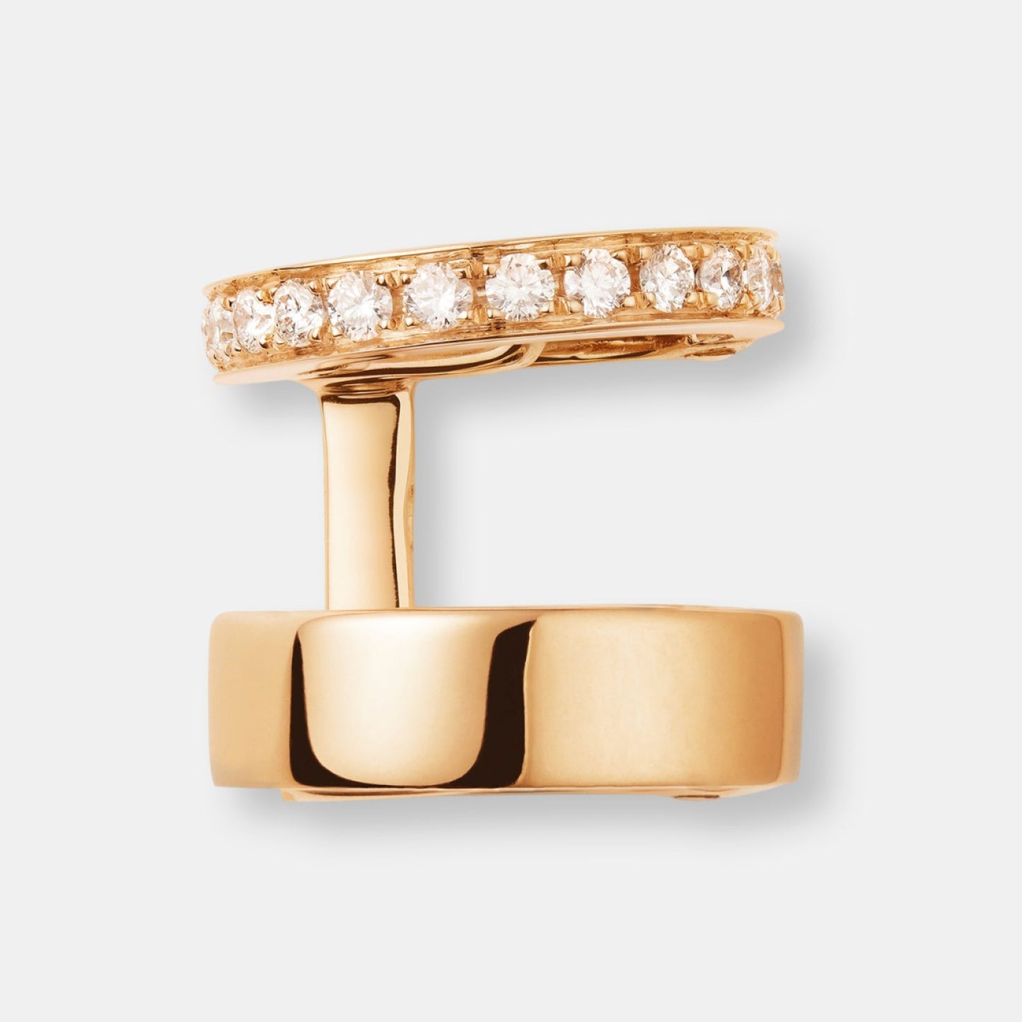 Clip d'oreille berbere 2 rangs en or rose et diamants