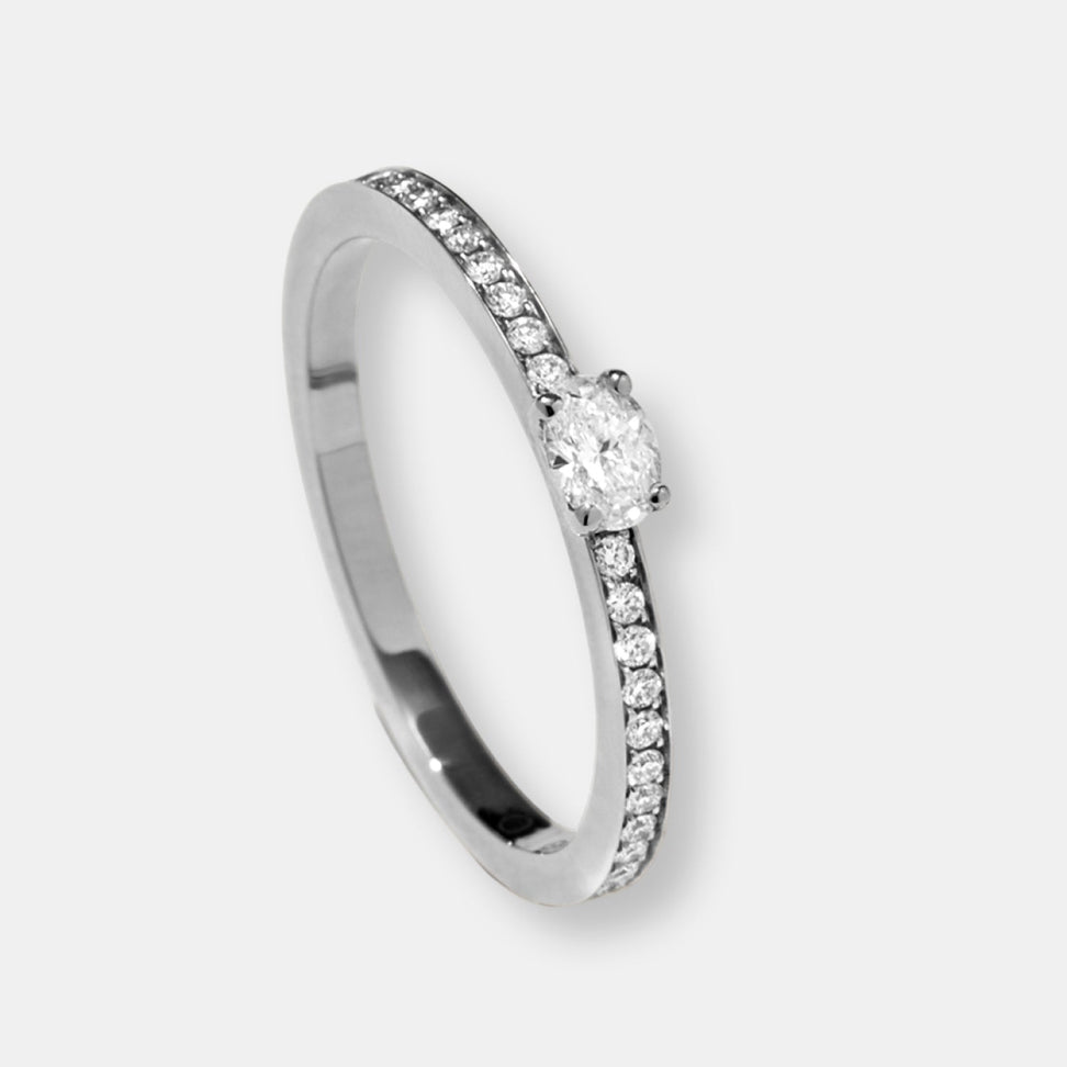 Mono boucle d'oreille harvest pavée, en or blanc