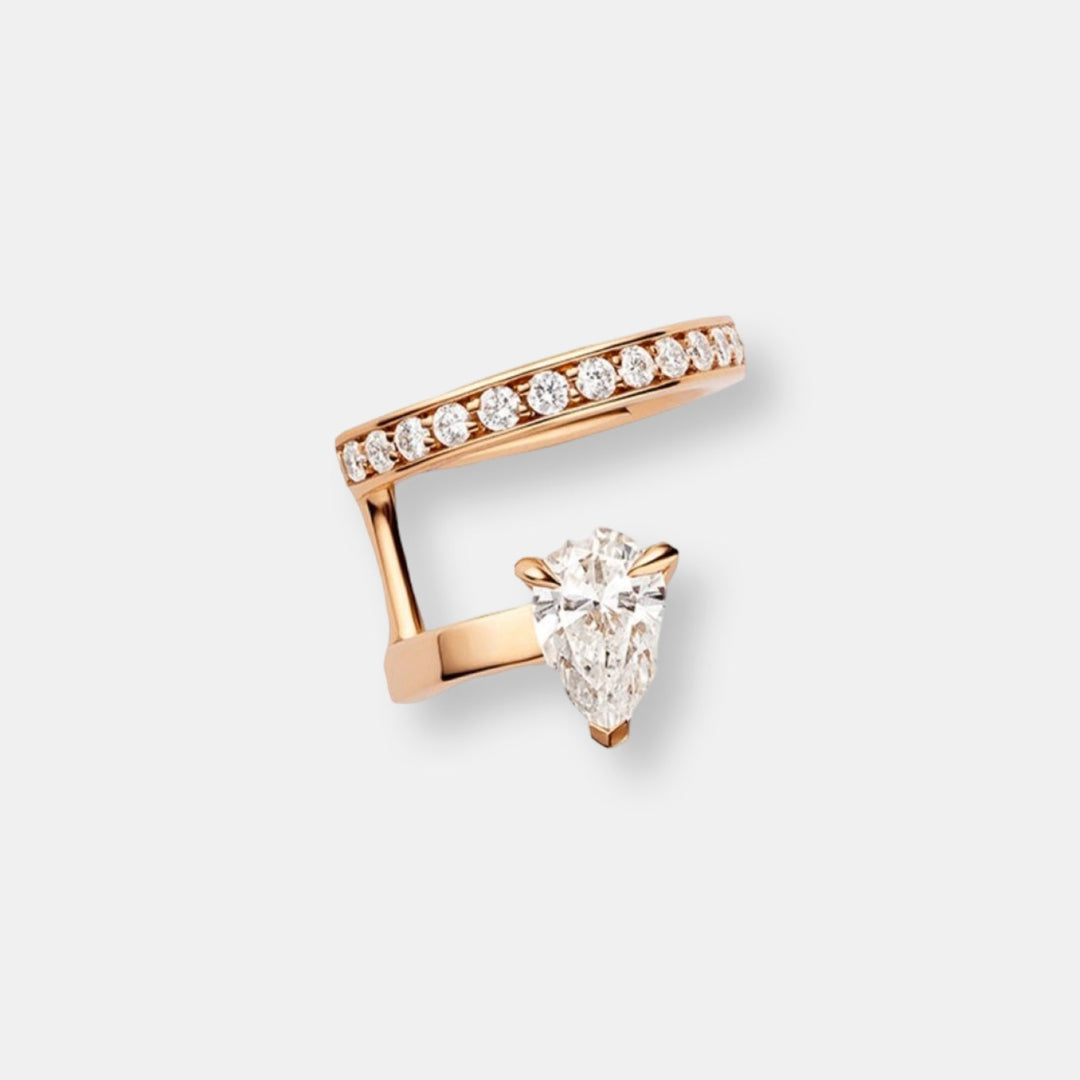 Clip d'oreille serti sur vide en or rose