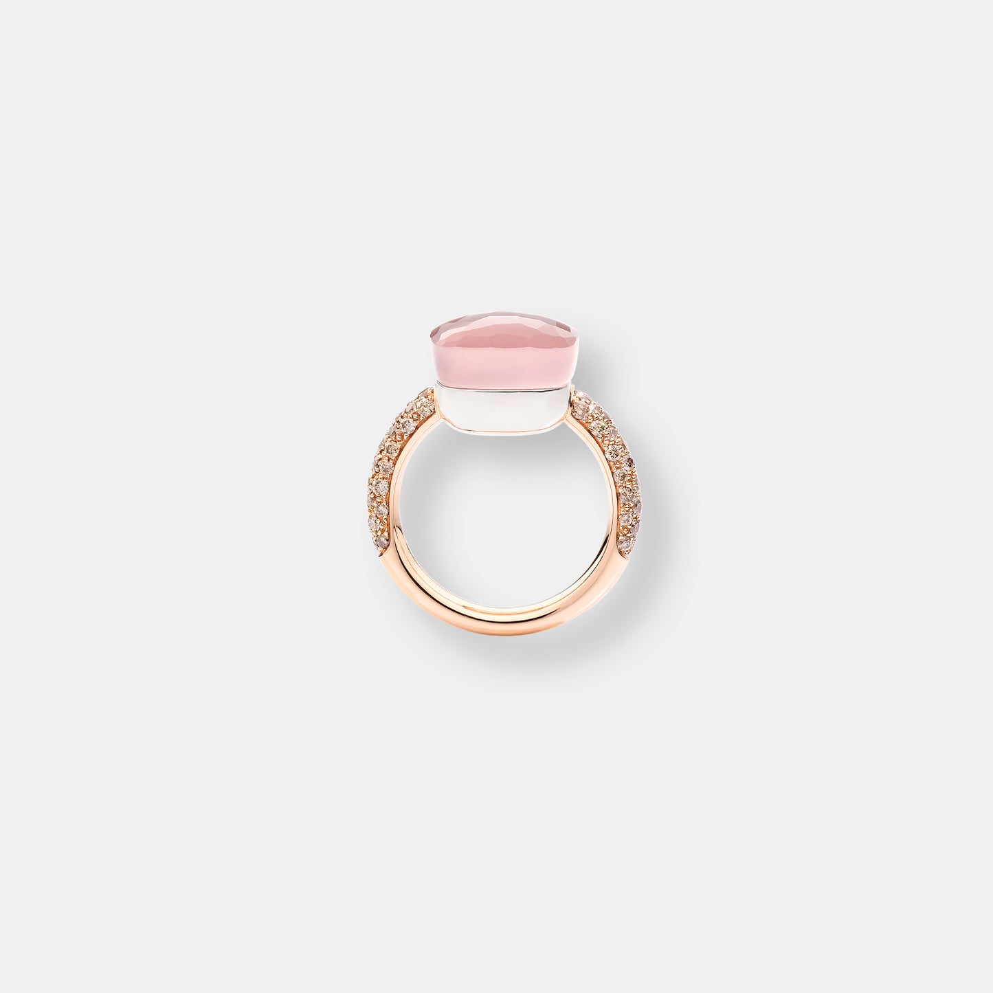 Bague nudo quarzo rosa maxi