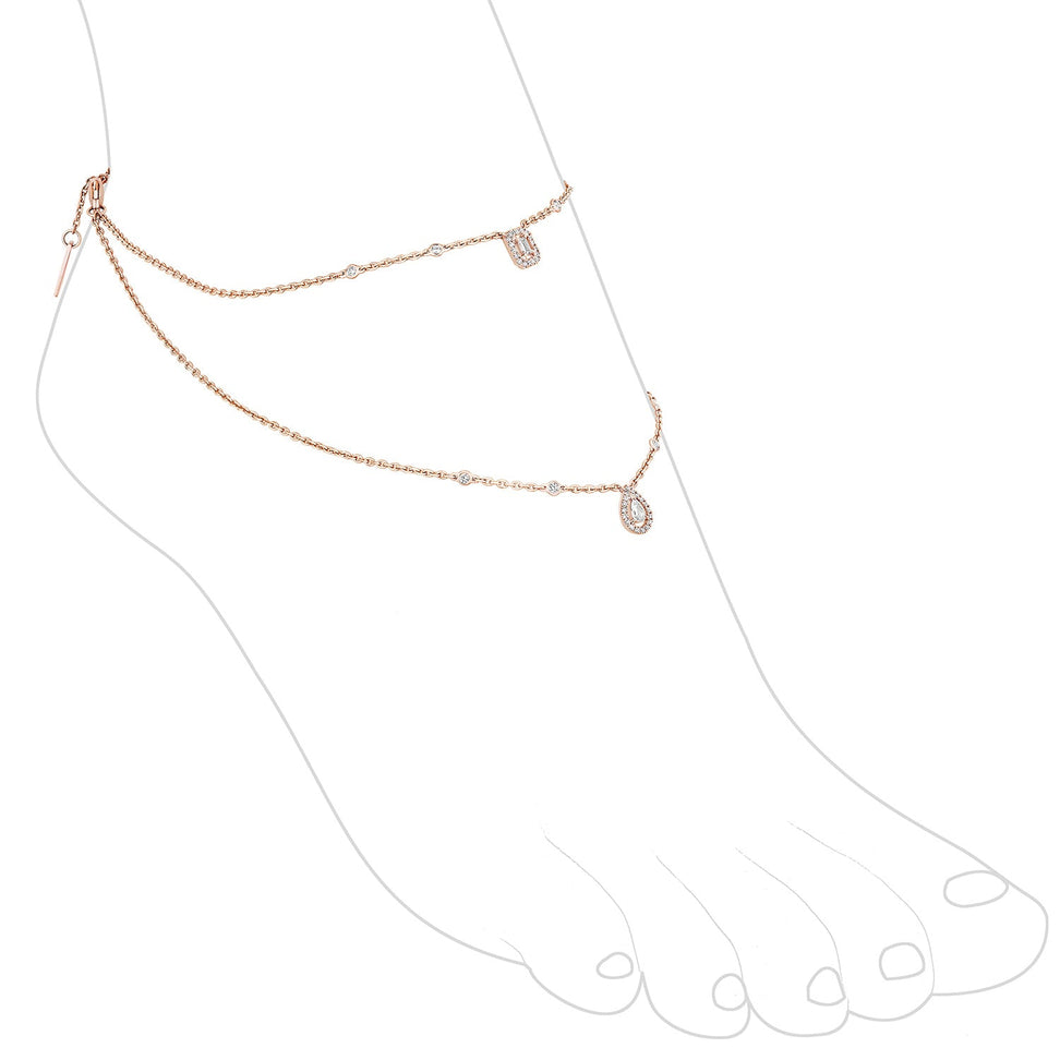 Bracelet de cheville my twin 2 rangs