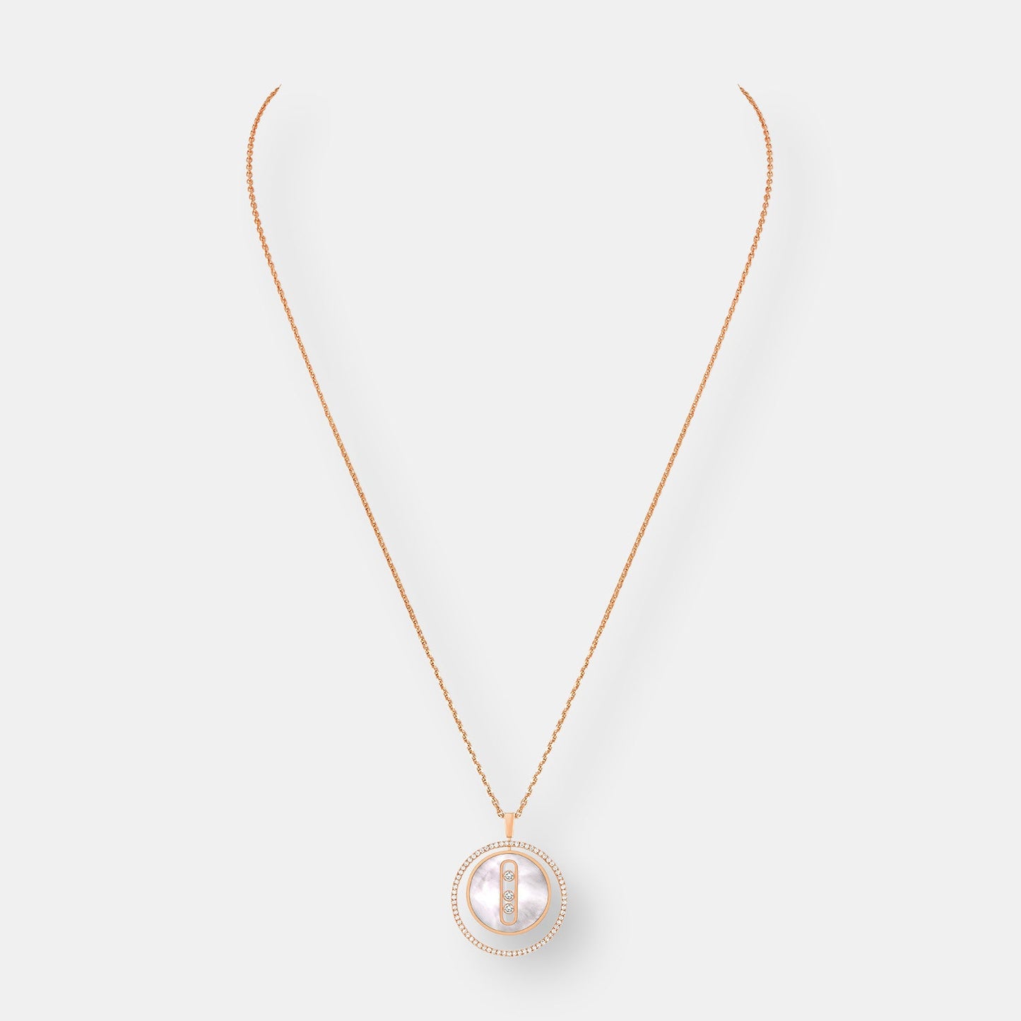 Pendentif lucky move nacre rose