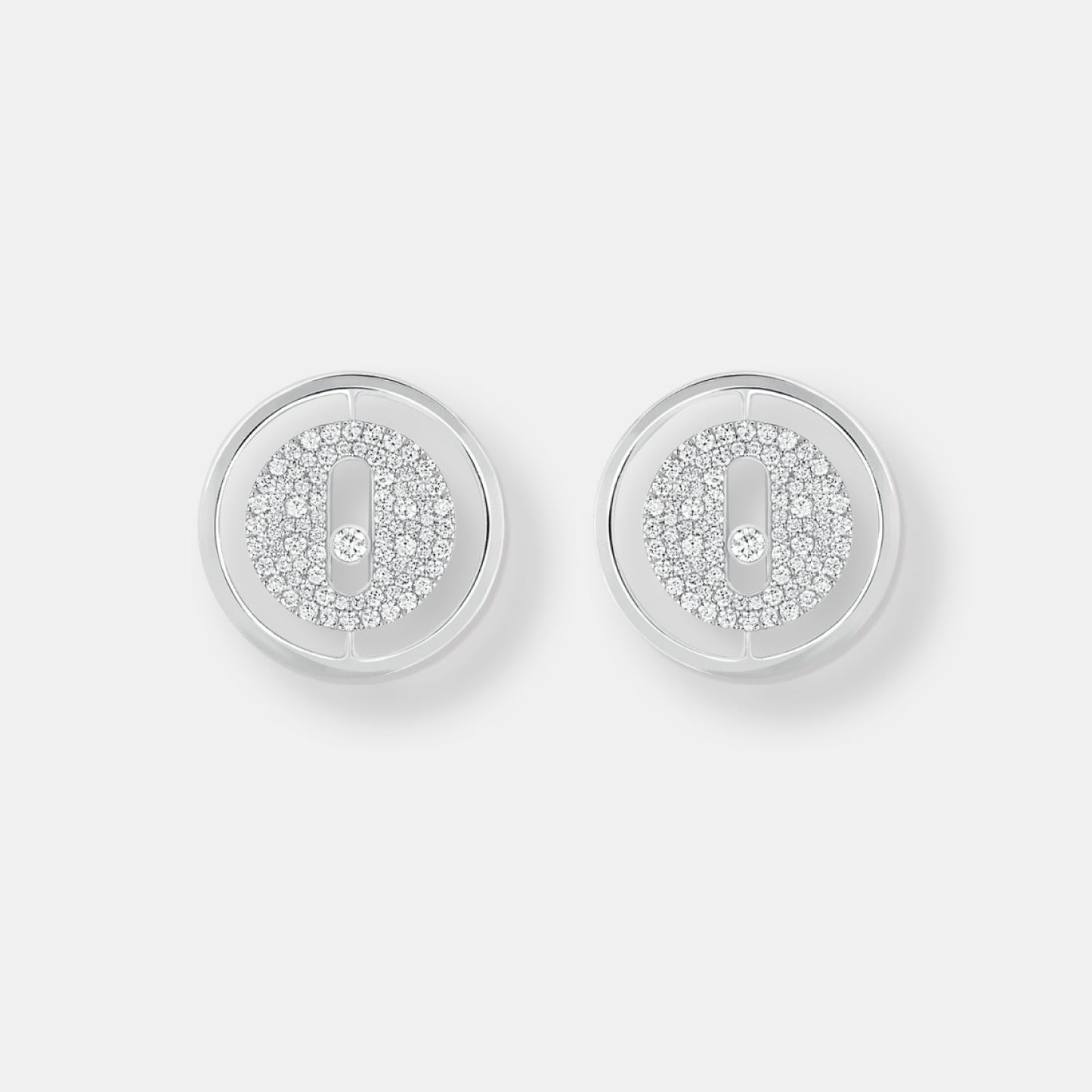Boucles d'oreilles puces lucky move pavées