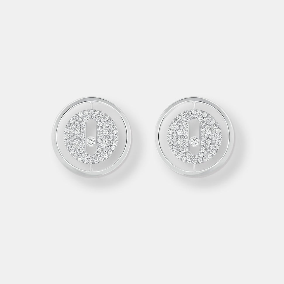 Boucles d'oreilles puces lucky move pavées