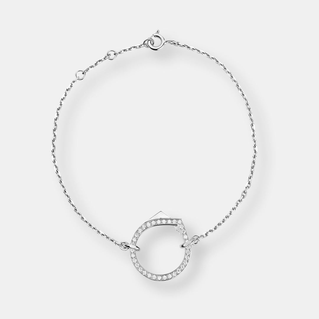 Bracelet antifer en or blanc pavé de diamants