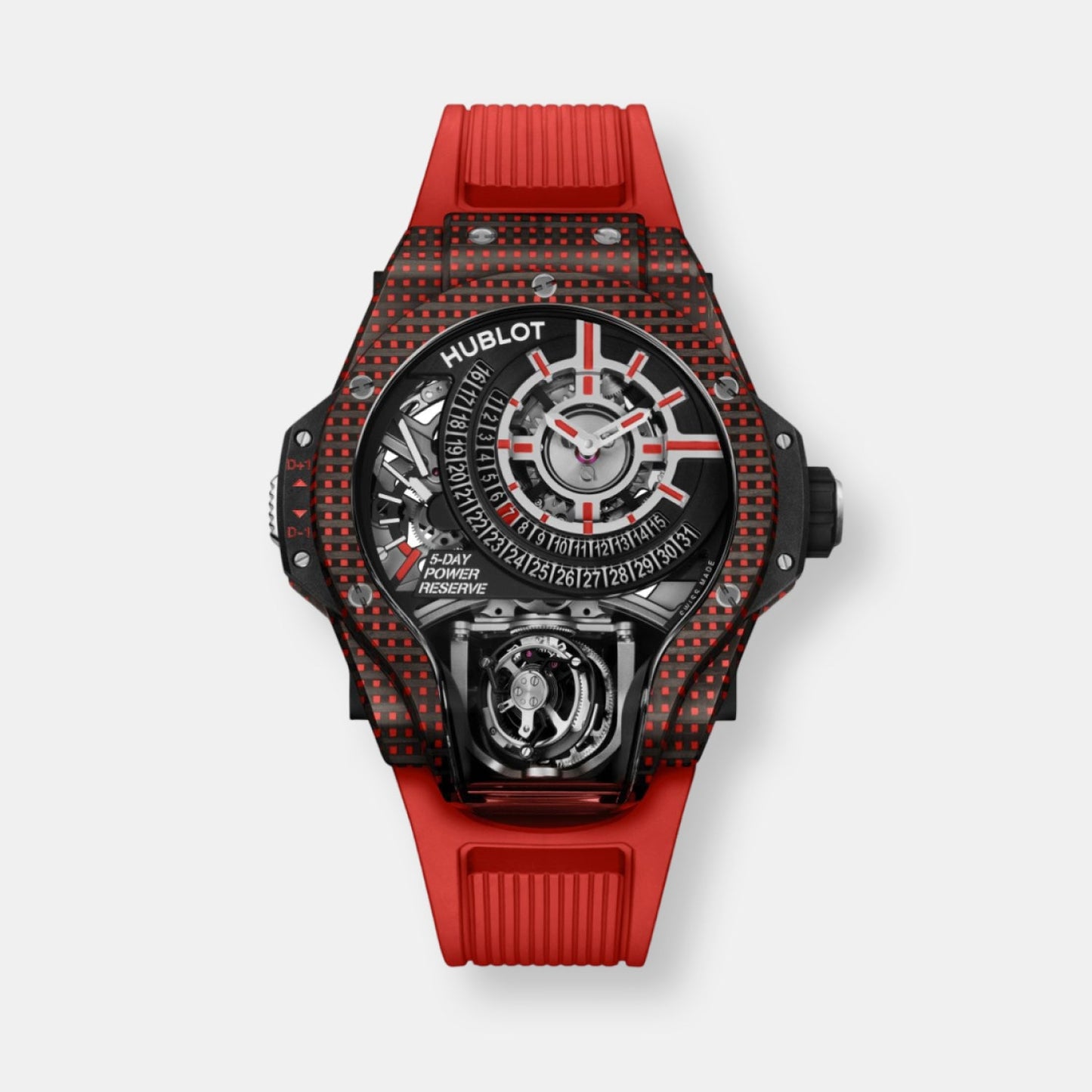Montre mp-09 tourbillon bi-axis red 3d carbon