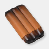 Etui a cigares en cuir patine - 3 cigares calibre 27