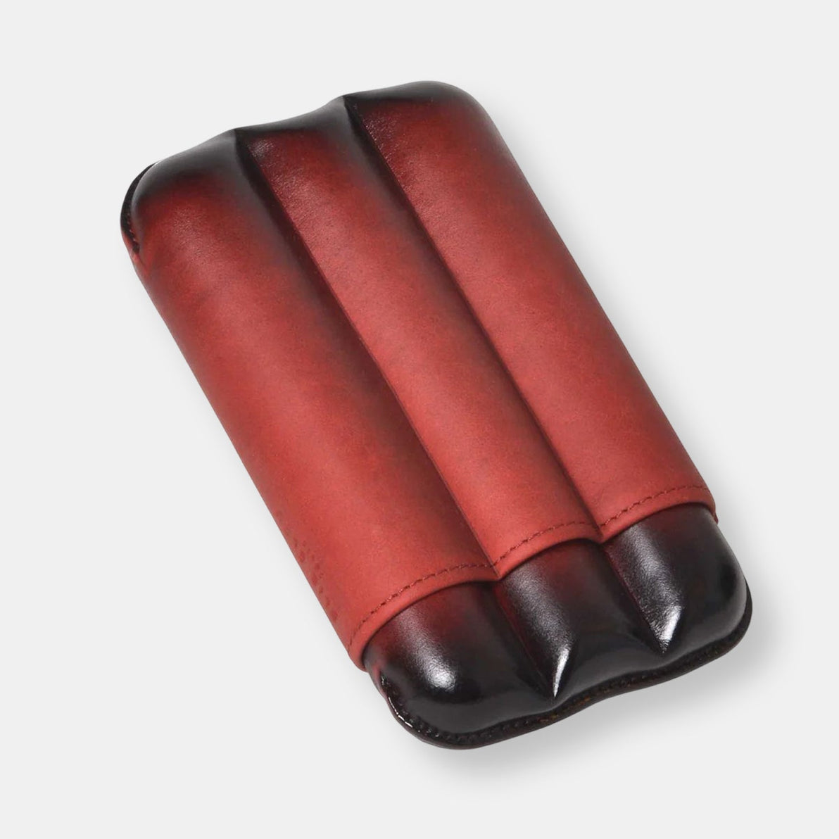 Etui a cigares en cuir patine - 3 cigares calibre 27