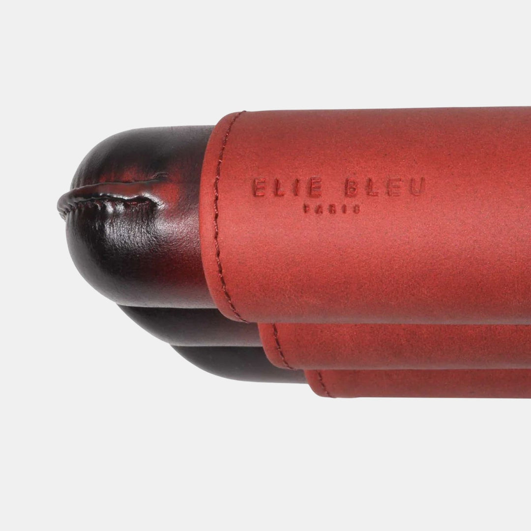 Etui a cigares en cuir patine - 3 cigares calibre 27