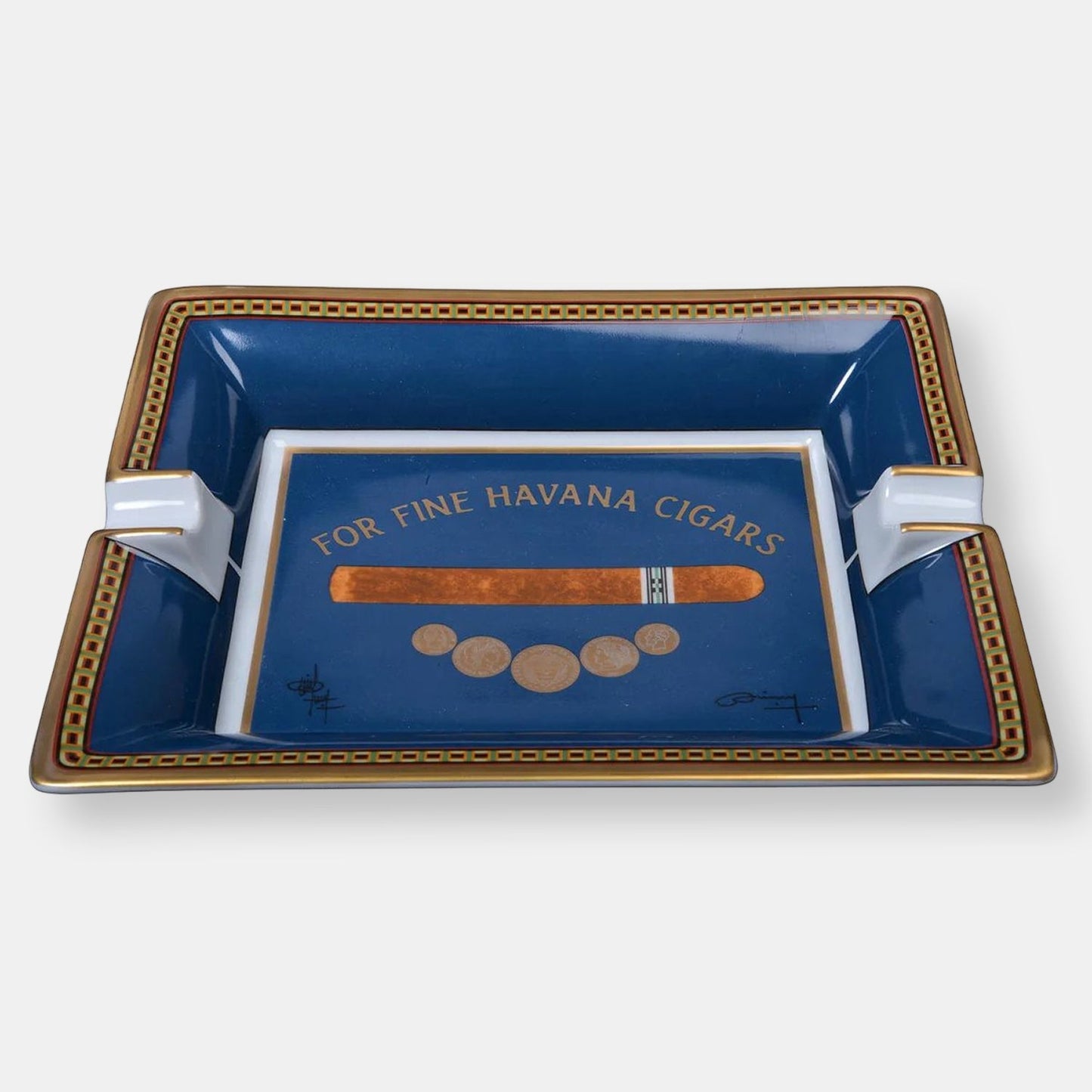 "medaille" - cendrier en porcelaine