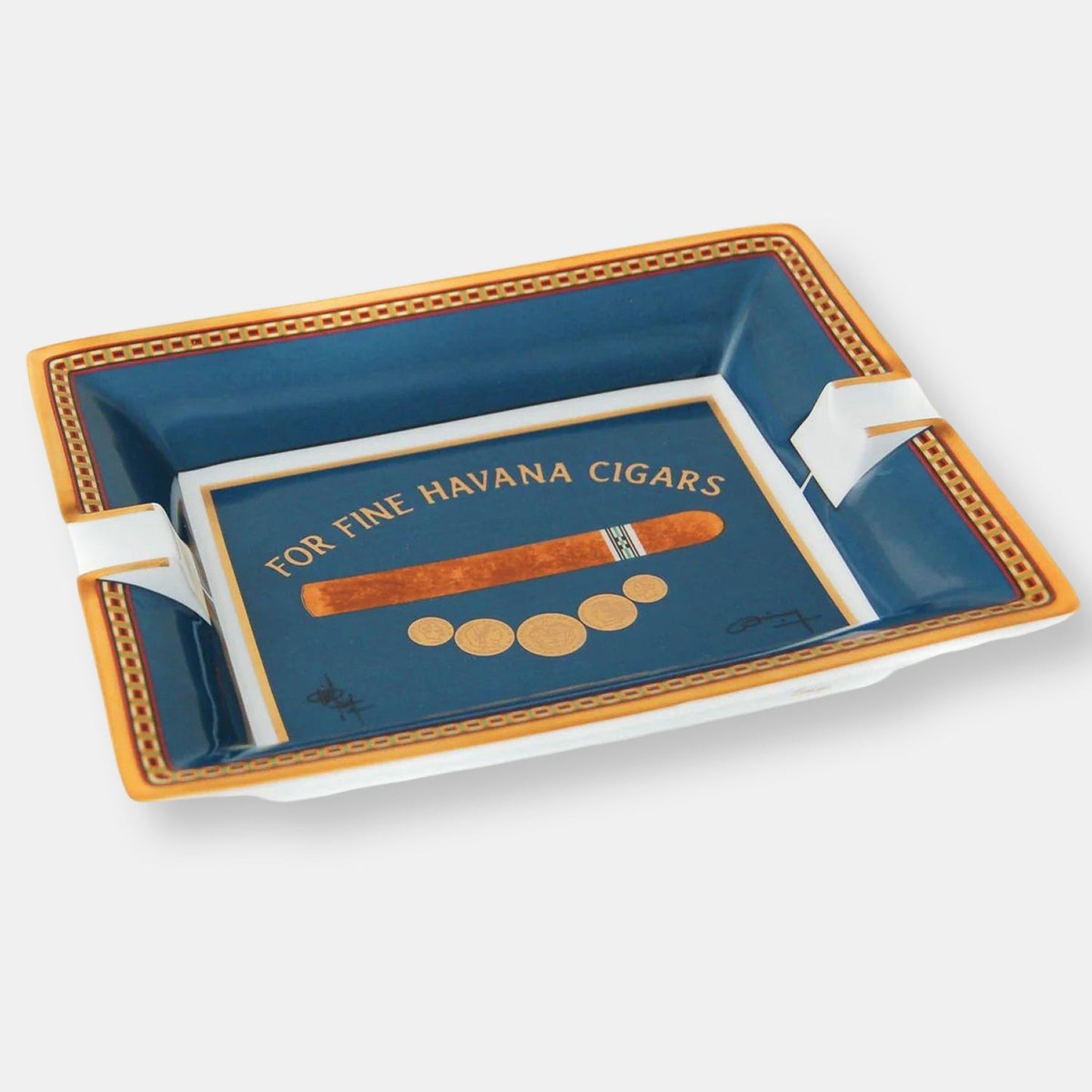 "medaille" - cendrier en porcelaine