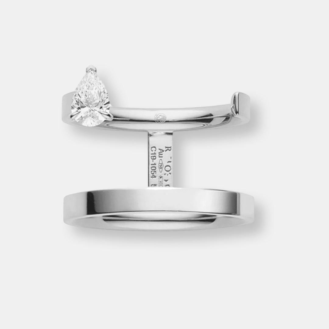 Bague serti sur vide en or blanc