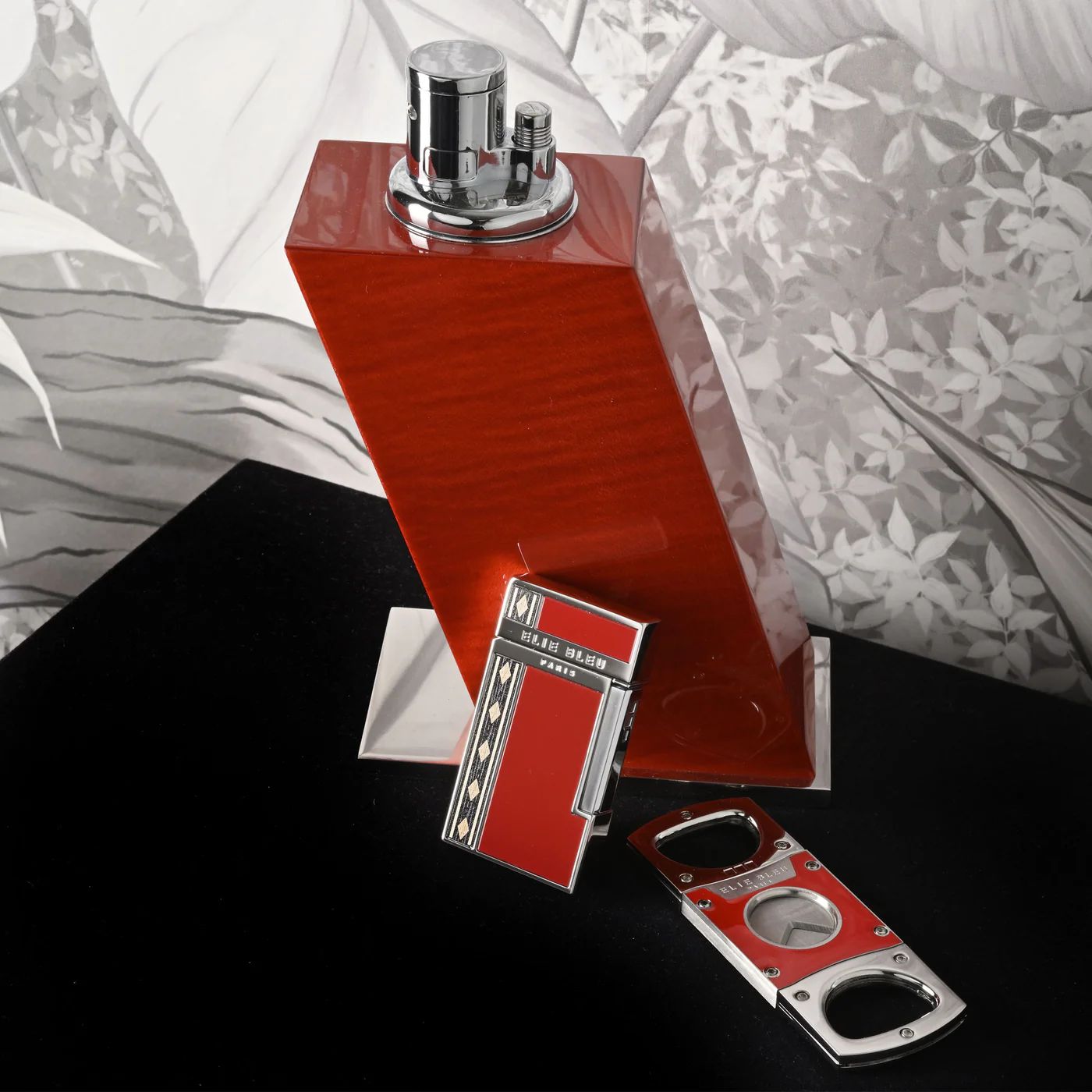 "diamond jetflame & marqueterie alba" - briquet de poche