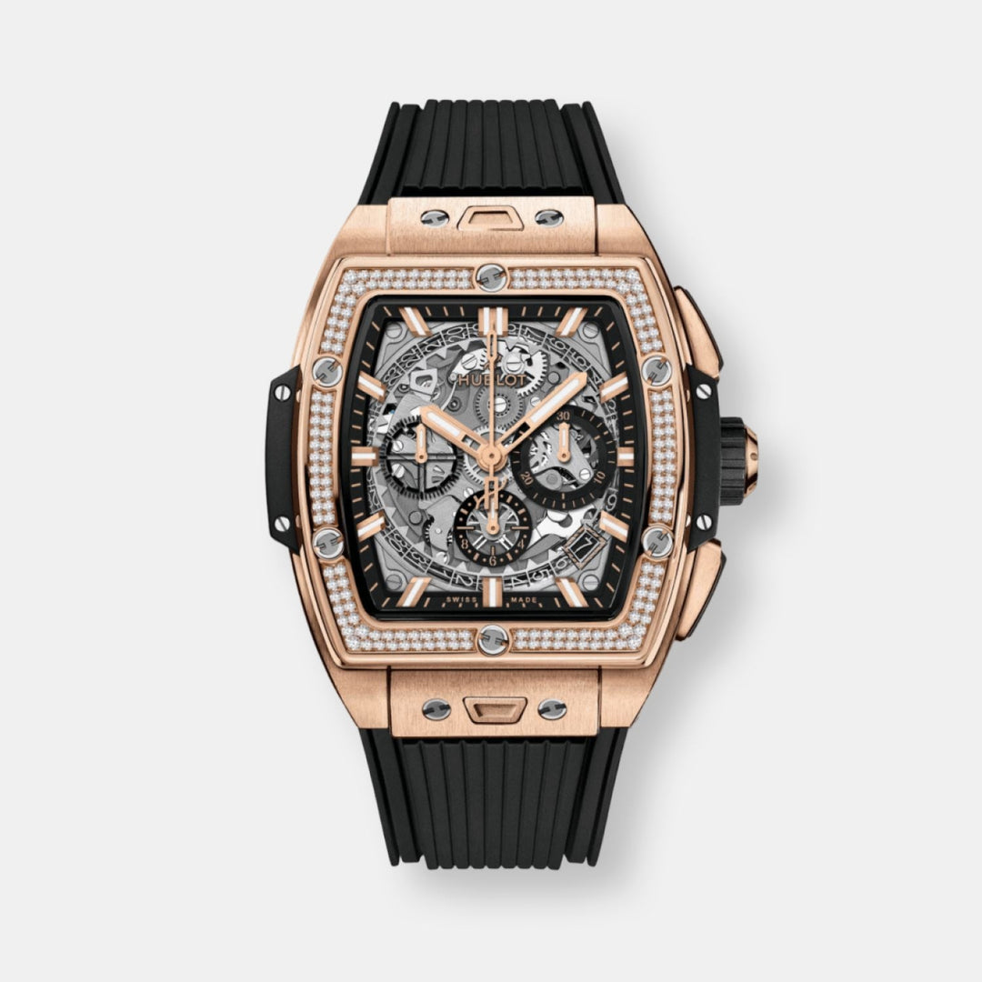 Montre spirit of big bang king gold ceramic diamonds