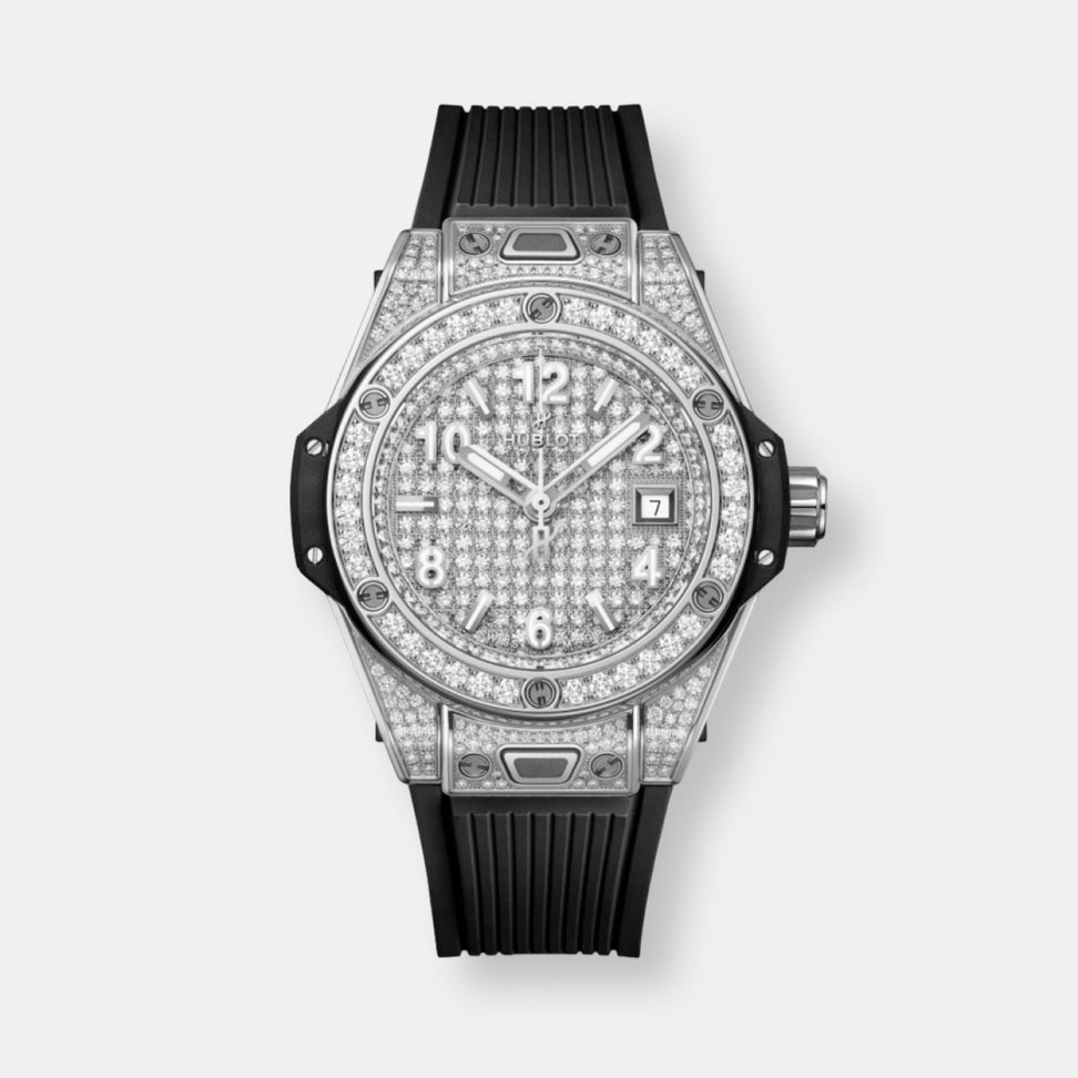 Montre big bang one click steel full pavé