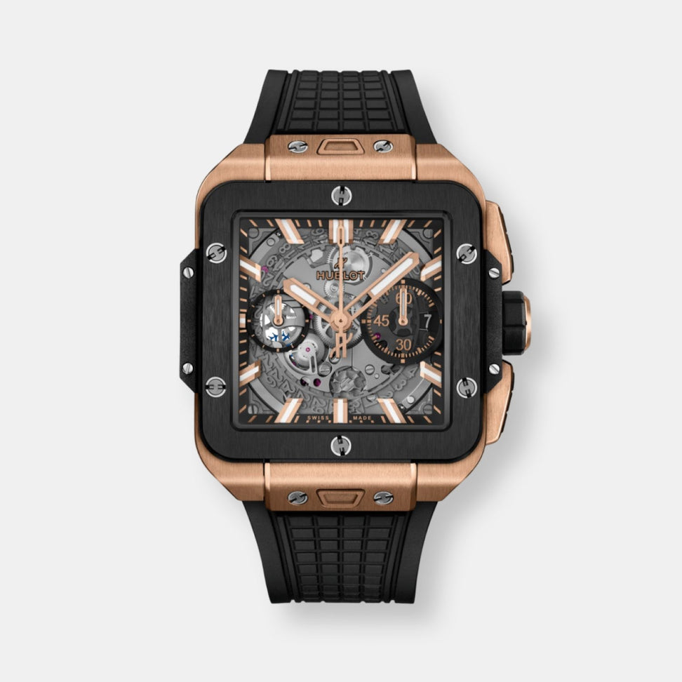 Montre square bang unico king gold ceramic