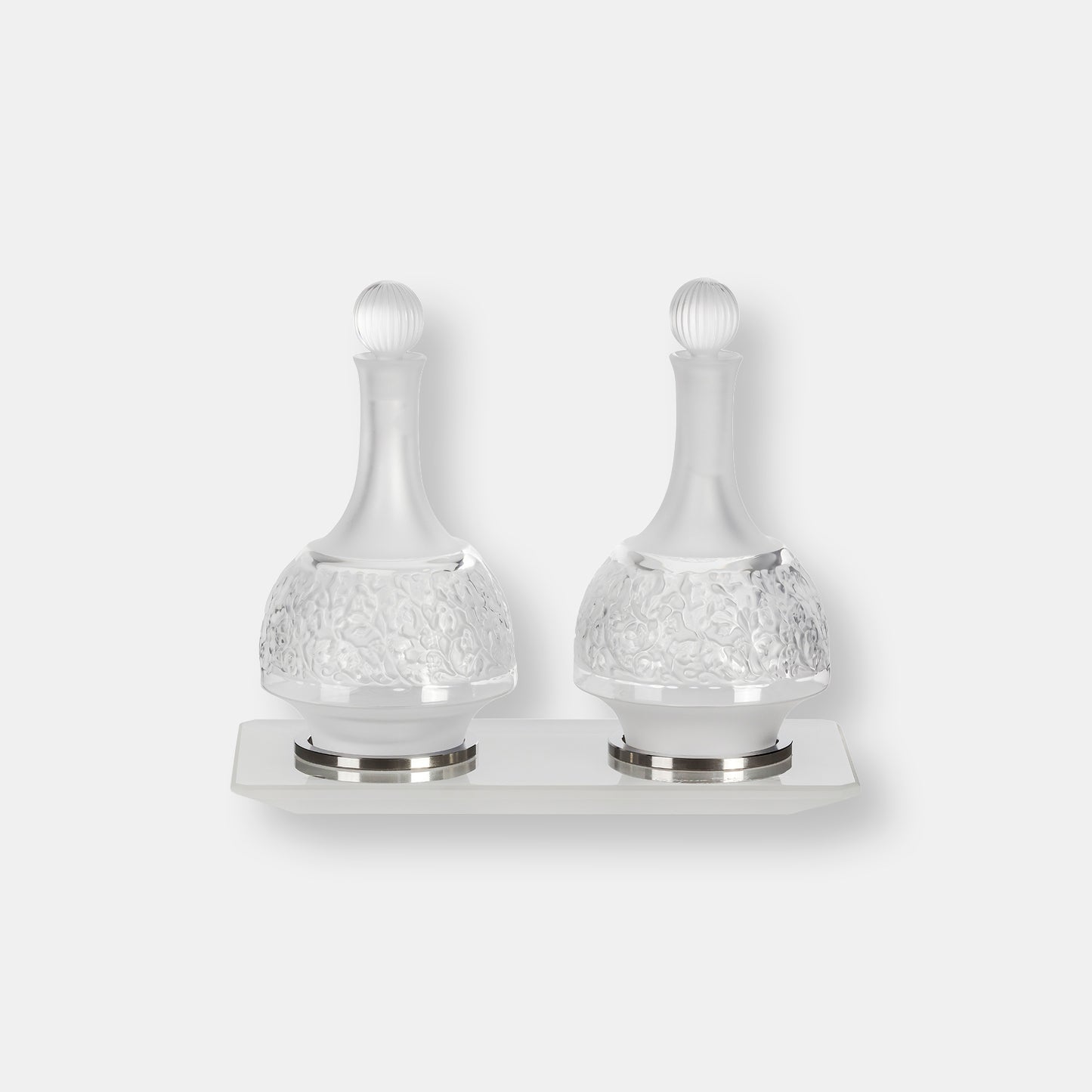 Set 2 flacons huilier/vinaigrier & plateau versailles