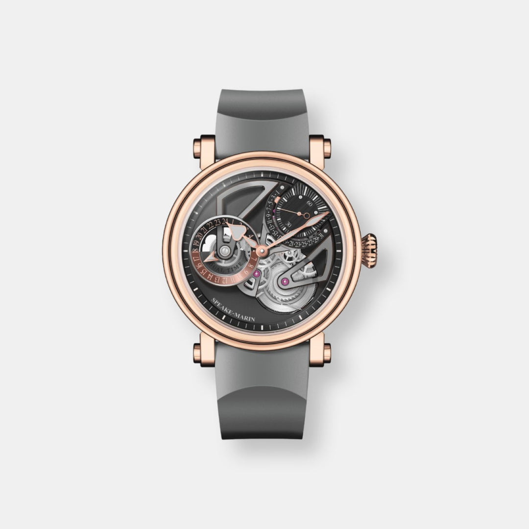 Montre openworked dual time