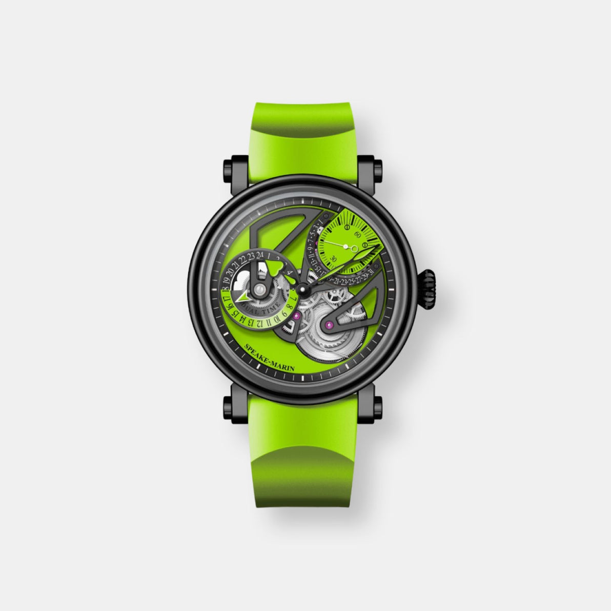 Montre dual time lime