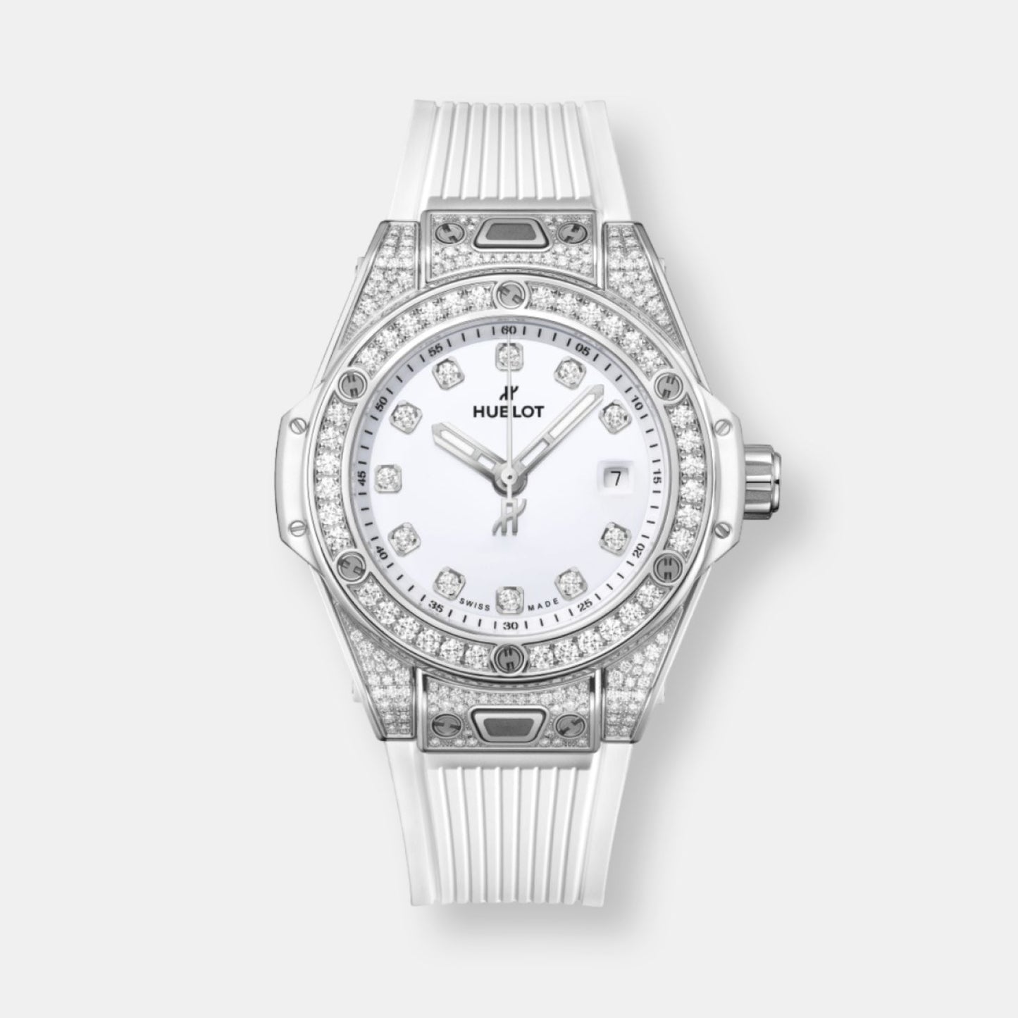 Montre big bang one click steel white diamonds