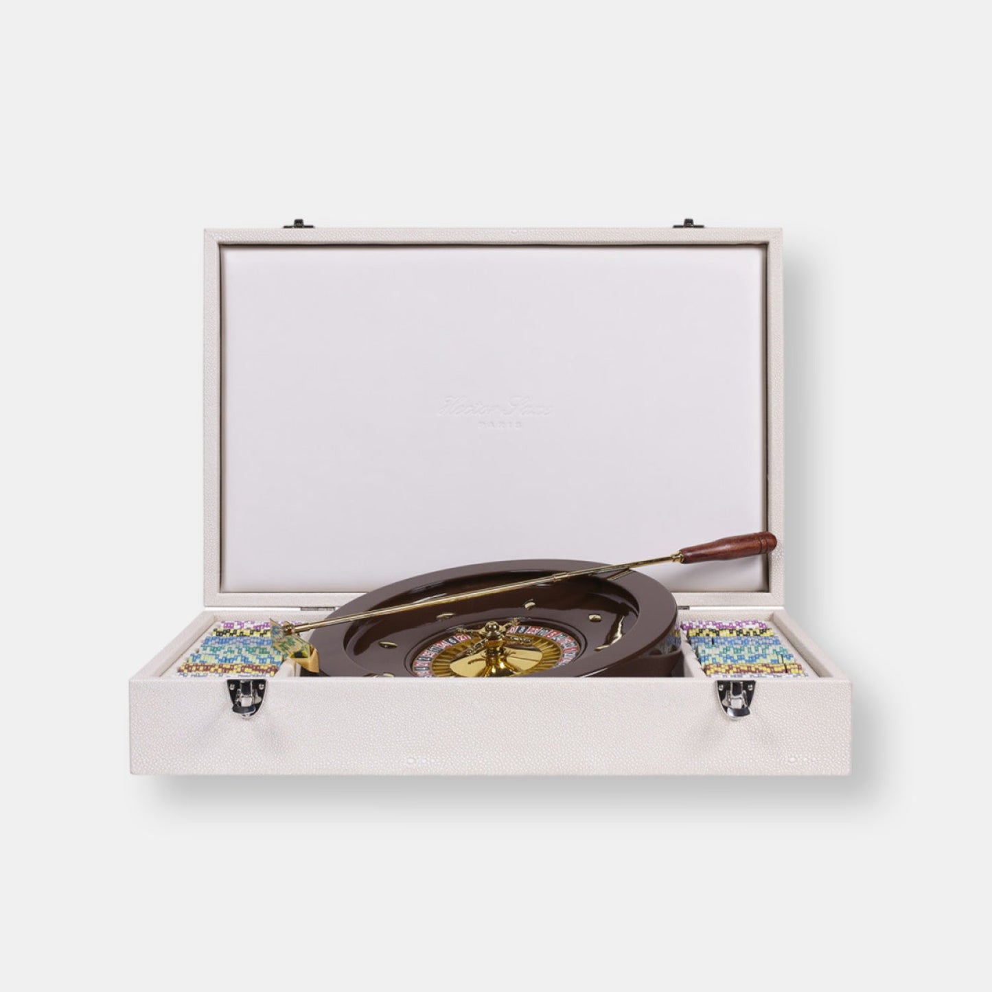 Coffret roulette galuchat beige