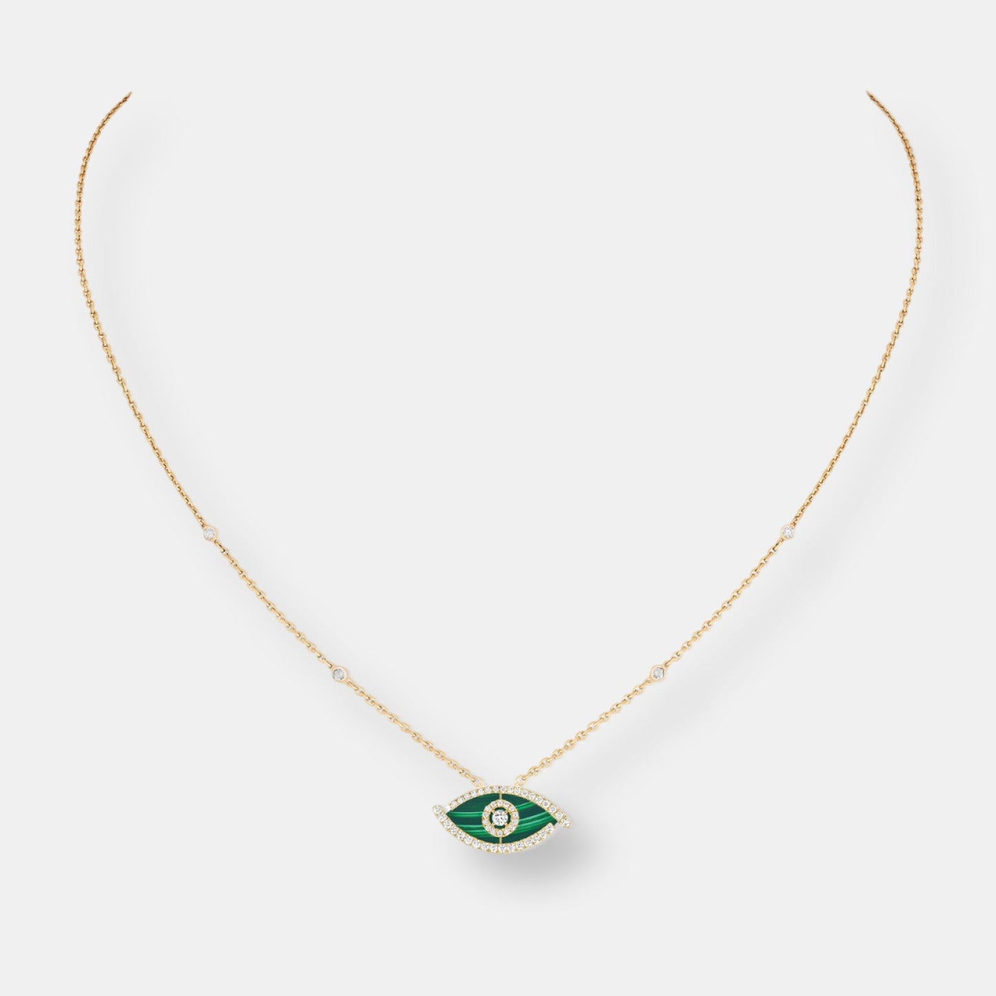 Collier lucky eye color malachite