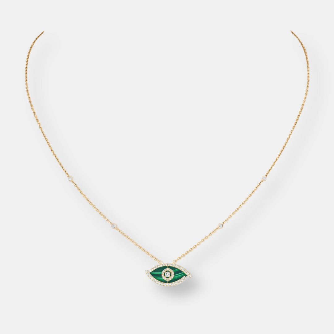 Collier lucky eye color malachite
