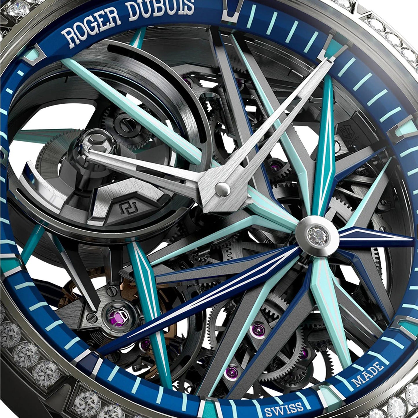 Montre excalibur blacklight mb or blanc 42mm