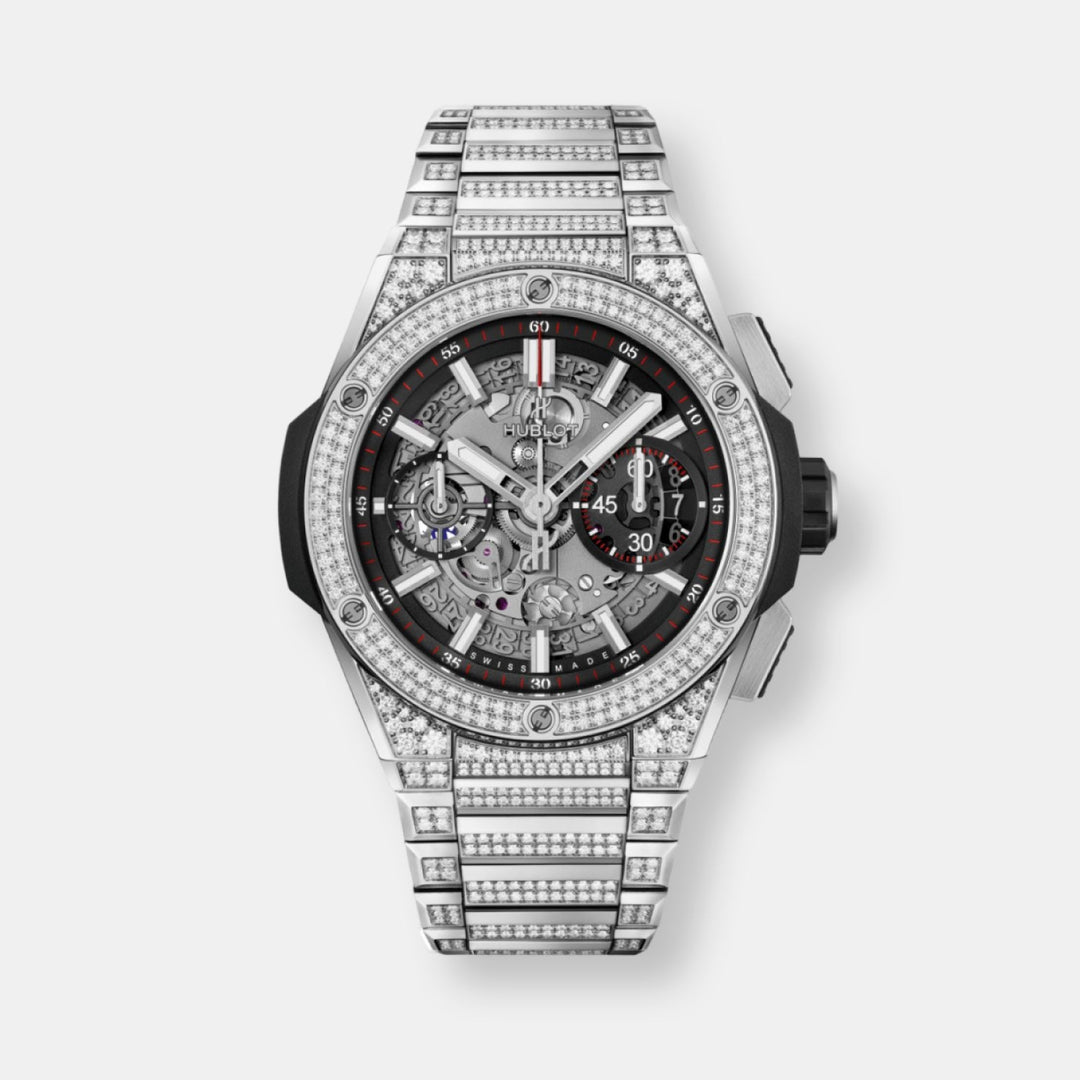 Montre big bang integrated titanium pavé
