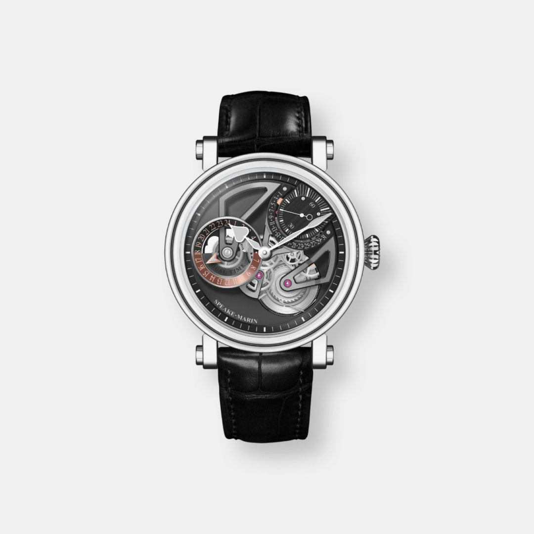Montre openworked dual time