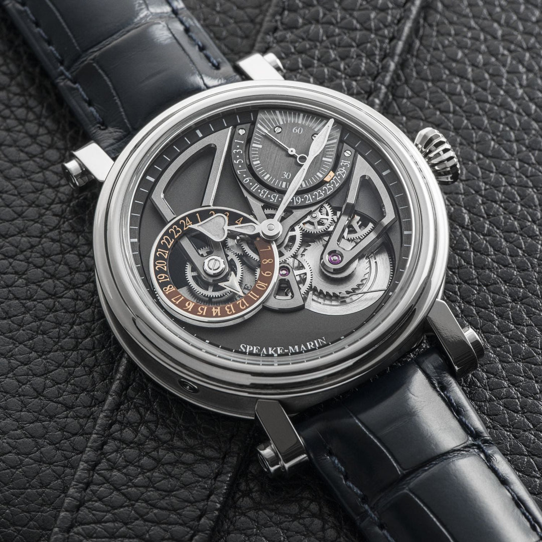 Montre openworked dual time