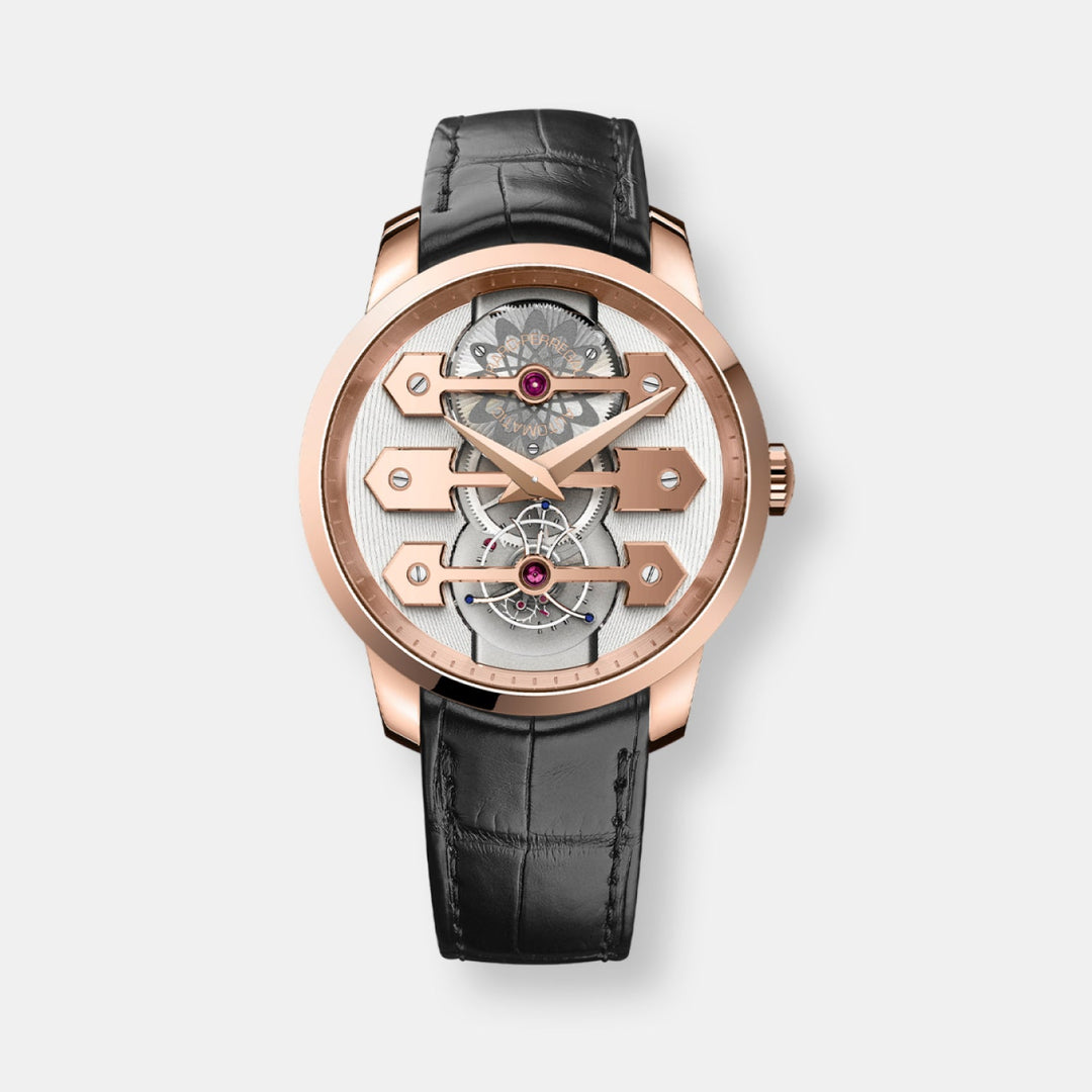 Montre tourbillon with three gold bridges
