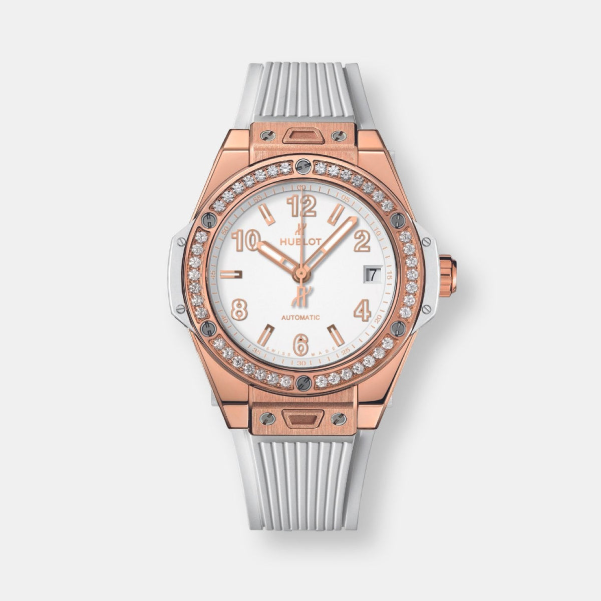 Montre big bang one click king gold white diamonds