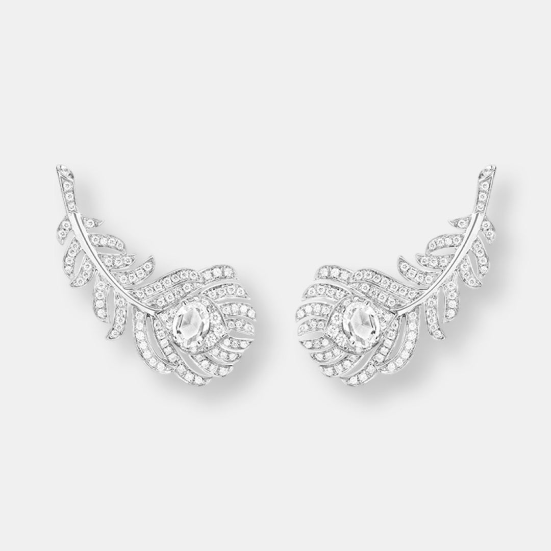 Clips d'oreilles plume de paon