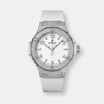 Montre big bang steel white pavé