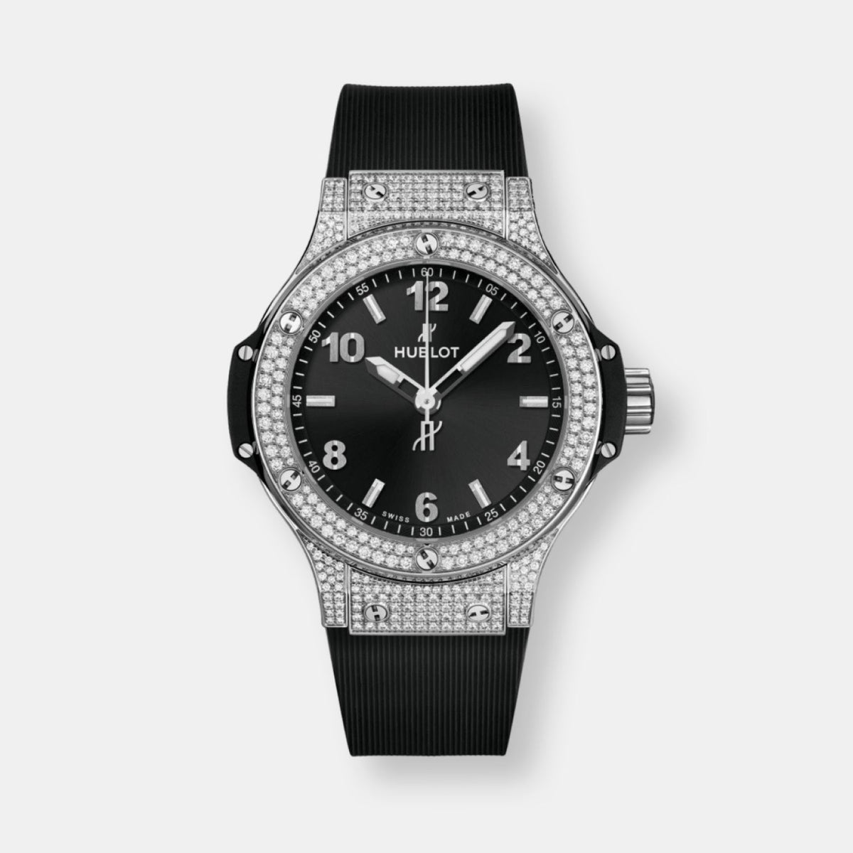 Montre big bang steel white pavé