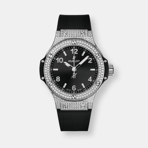 Montre big bang steel white pavé