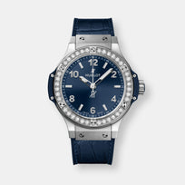 Montre big bang steel blue diamonds