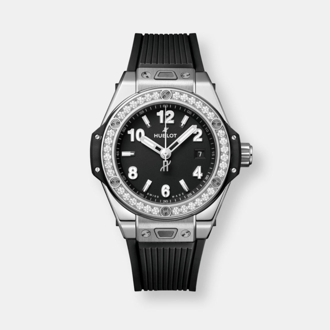 Montre big bang one click steel and diamonds