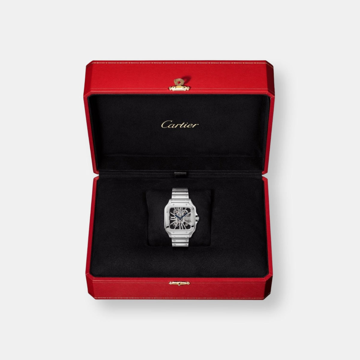 Montre santos de cartier squelette