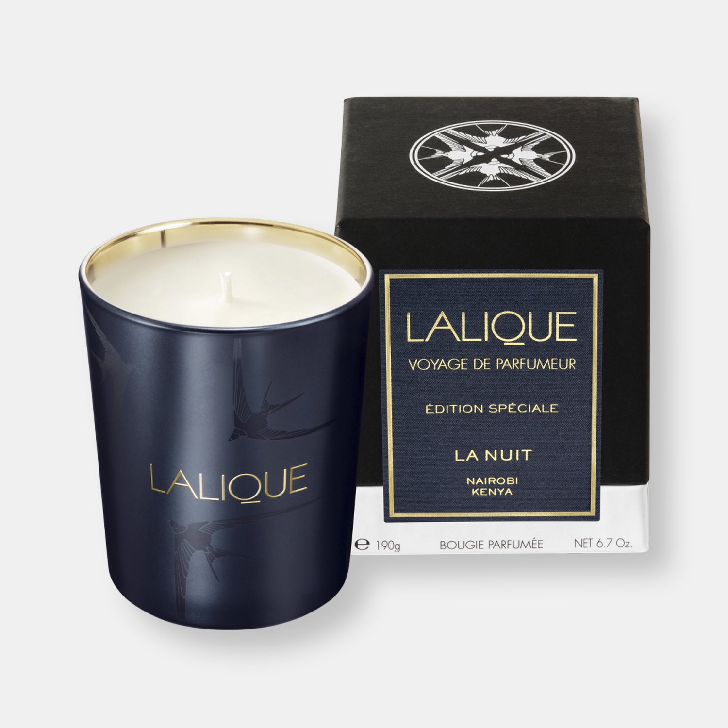 Lalique bougie parfume voyage de parfumeur la nuit nairobi kenya 190gr